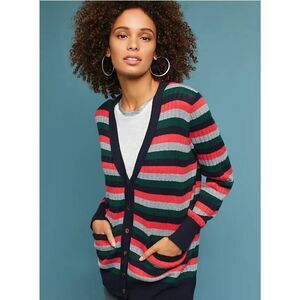 Anthropologie  Moth Jamison Striped Cardigan Sweater Size small